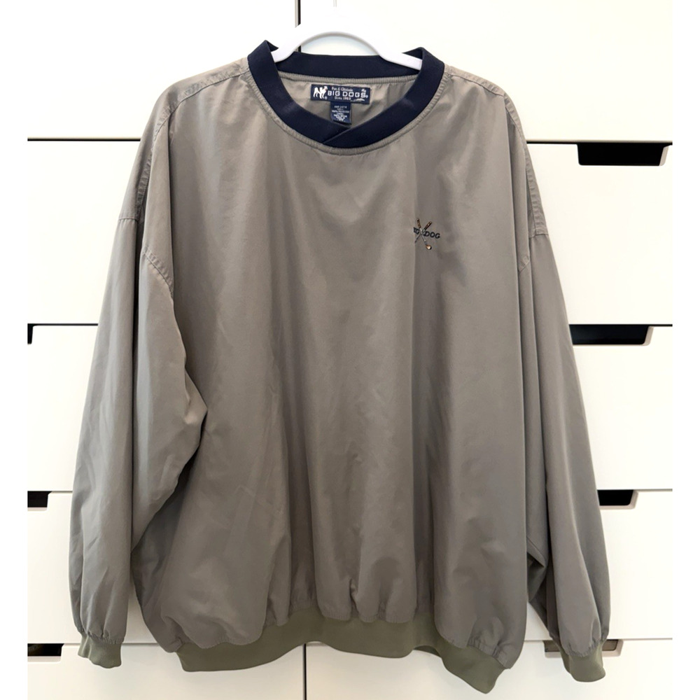 Big Dogs Golf Pullover Men's Sz. 1X Jacket - Taupe - Windbreaker Nice